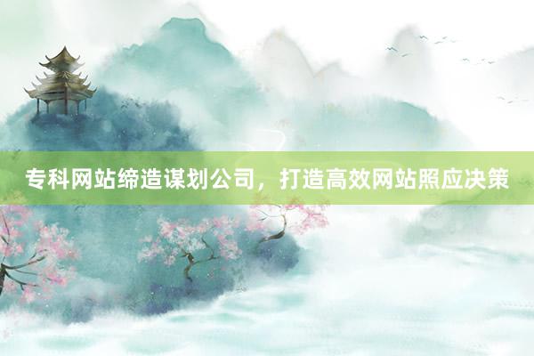 专科网站缔造谋划公司，打造高效网站照应决策